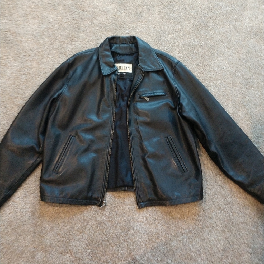 Black leather jacket
